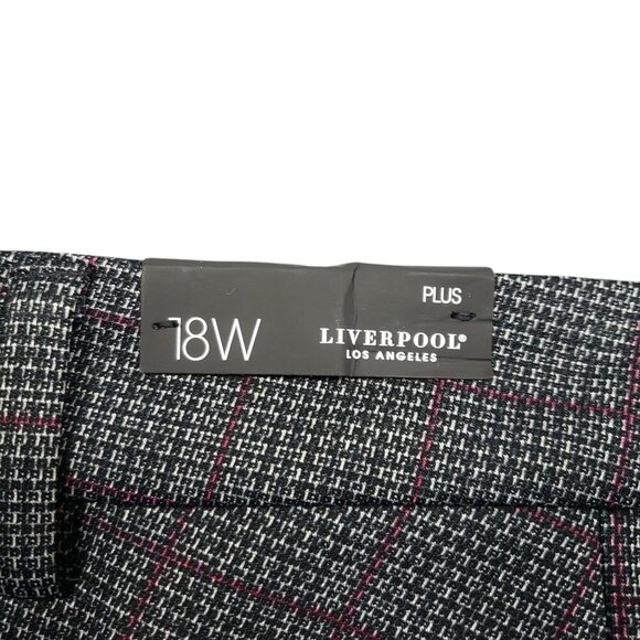 Liverpool Renee Straight Leg Trouser Womens 18W Grey Plaid Pants - Picture 7 of 12